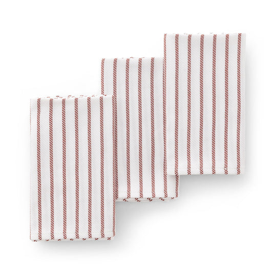 Strofinacci in cotone, set da 3 – Rosso mattone 45x70 cm