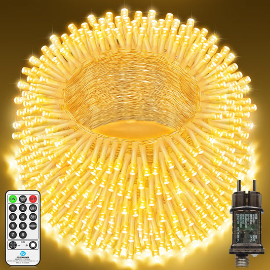 Catena luminosa esterna 36 m 1200 LED con timer e telecomando – Bianco caldo