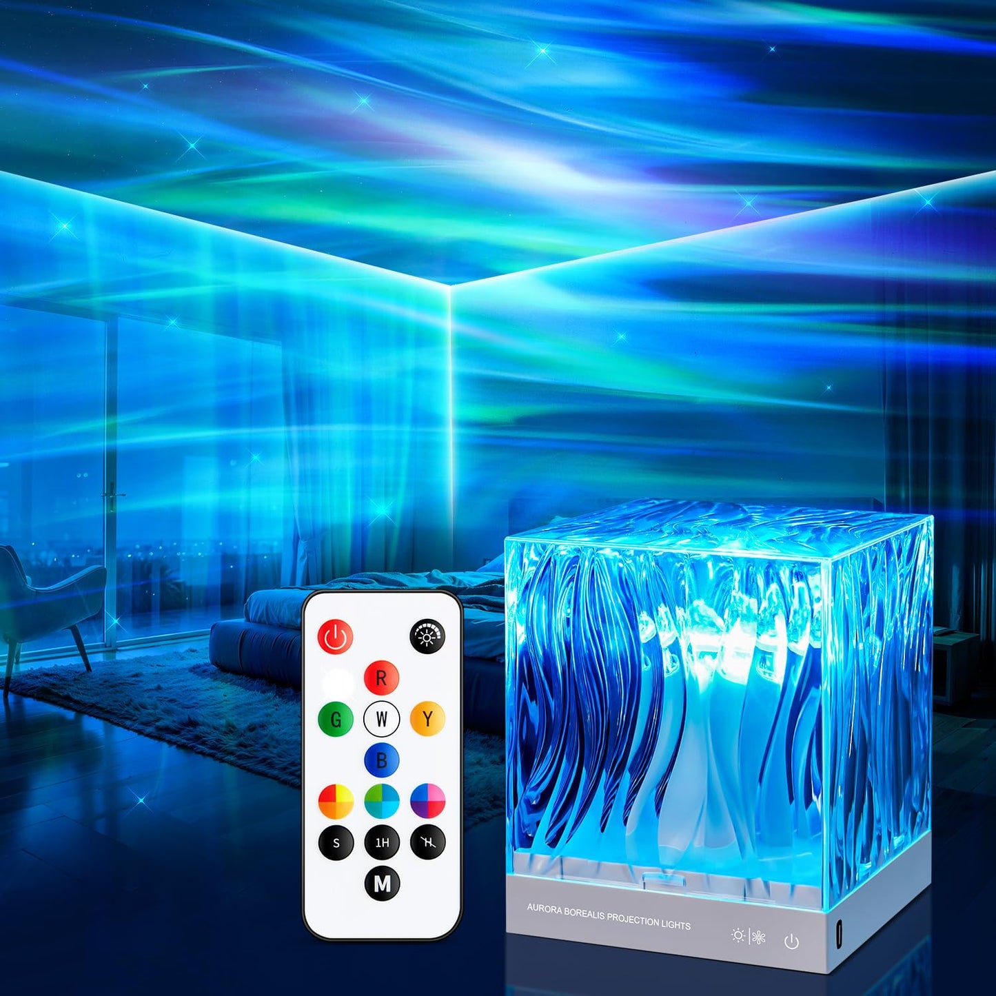 Proiettore cielo stellato LED per bambini con effetto aurora, 18 modalità e telecomando
