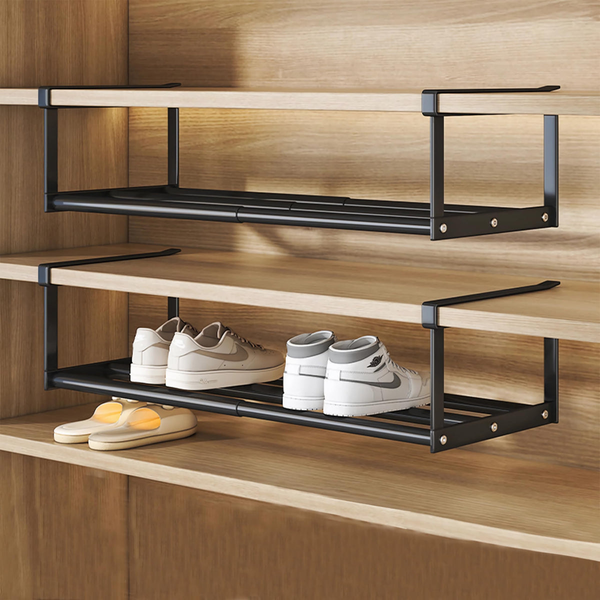 Organizer scarpe sospeso espandibile – Nero