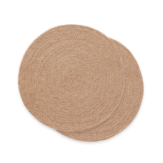 Set di 2 sottopiatti in juta rotondi – Naturale 10x10 cm