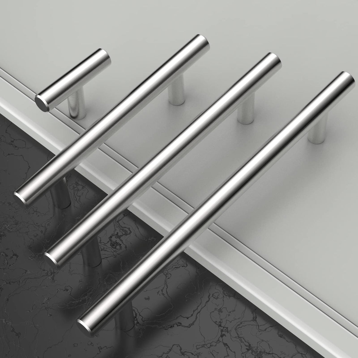 Maniglie mobili in acciaio inox interasse 128 mm – Nichel spazzolato