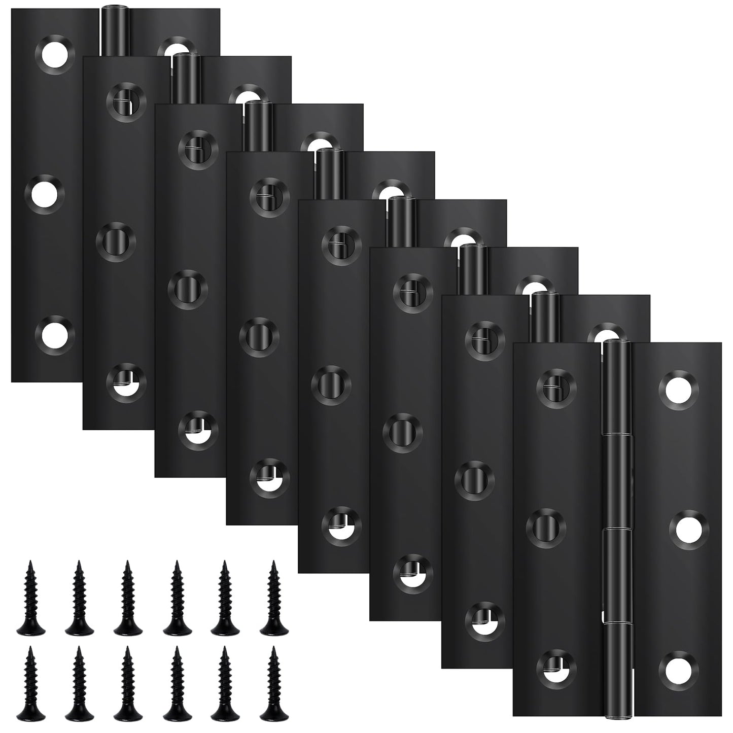 Set 8 cerniere pieghevoli in acciaio inox con viti