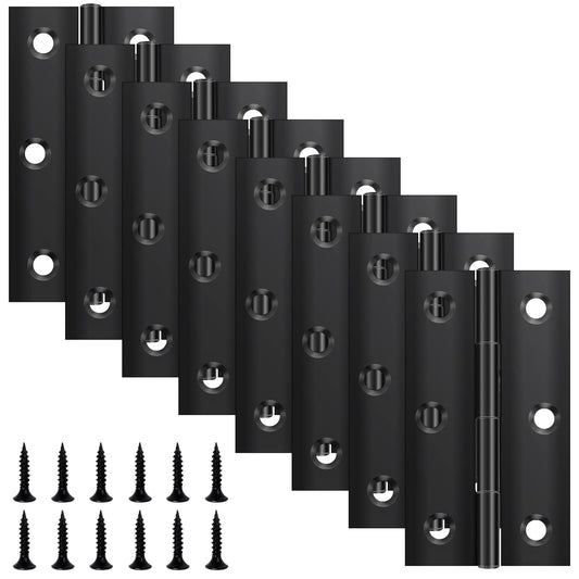 Set 8 cerniere pieghevoli in acciaio inox con viti