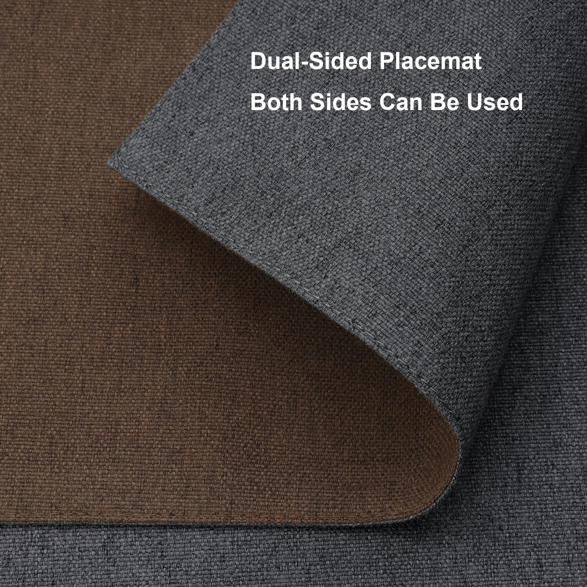 Set 4 tovagliette americane lavabili antiscivolo double face 45x30 cm marrone e ceruleo