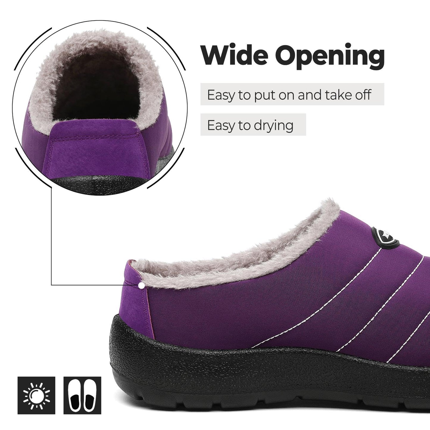 Pantofole invernali calde unisex – Viola 41