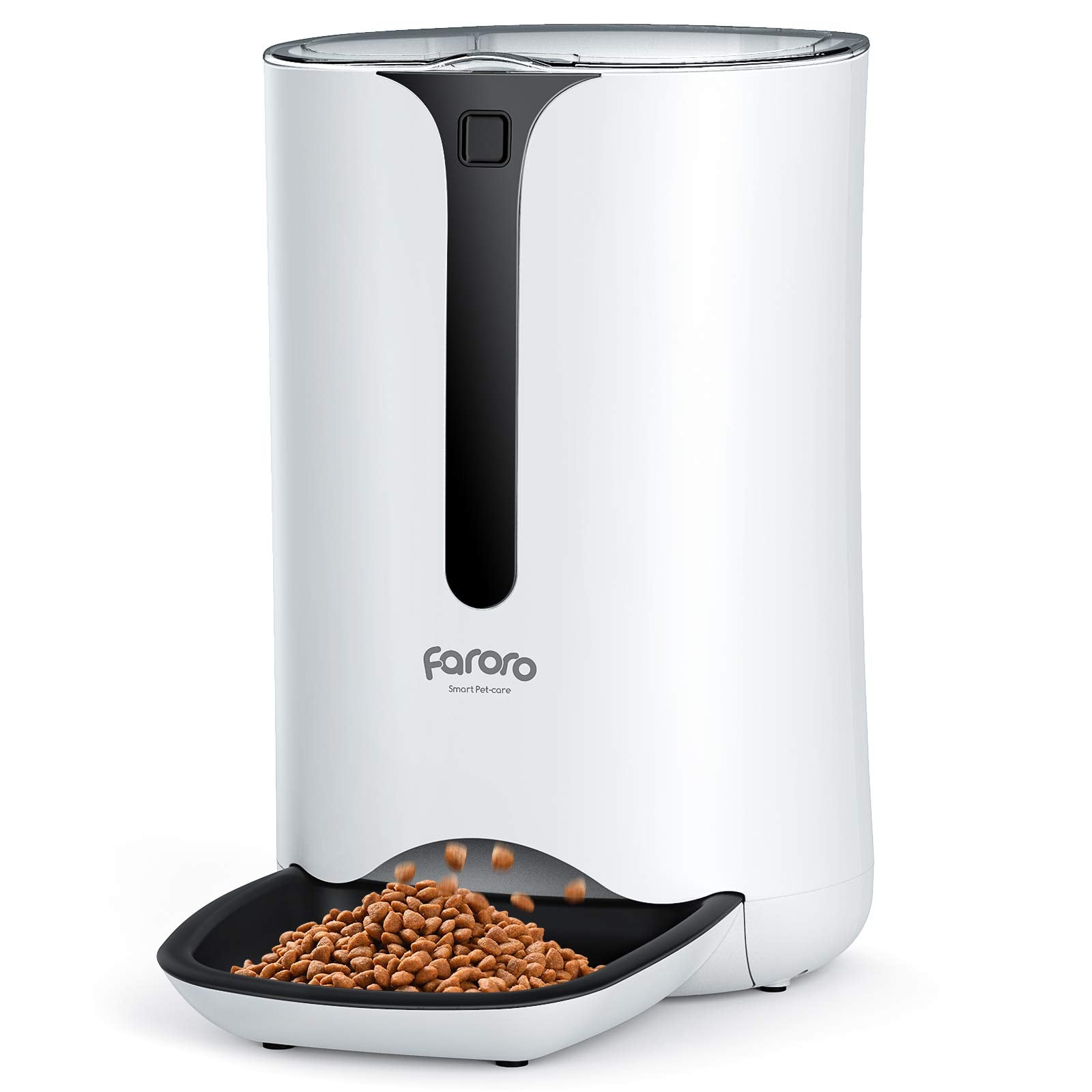 Distributore automatico cibo per gatti 7L con timer e registrazione vocale – Bianco