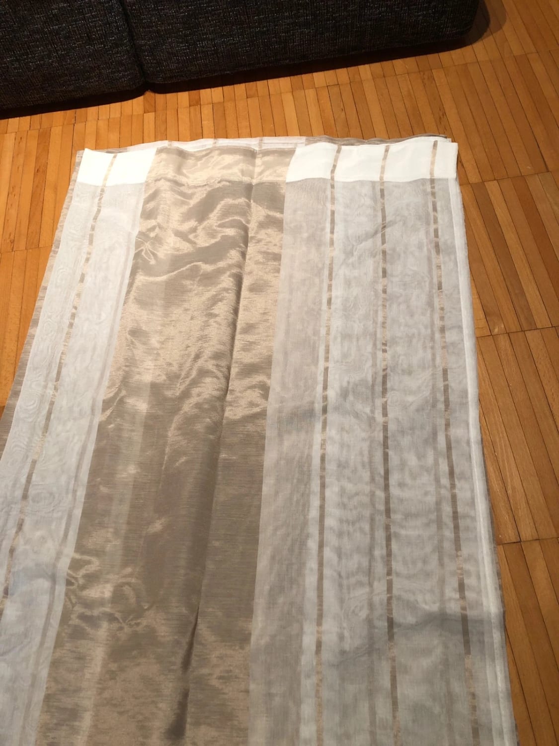 Tende semitrasparenti set da 2 beige e bianco 260x140 cm