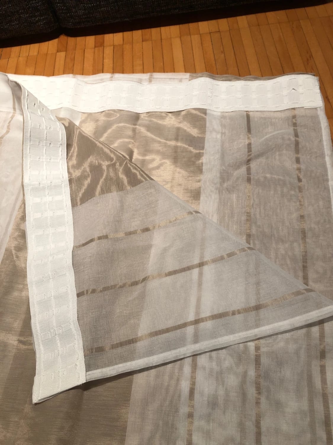 Tende semitrasparenti set da 2 beige e bianco 260x140 cm