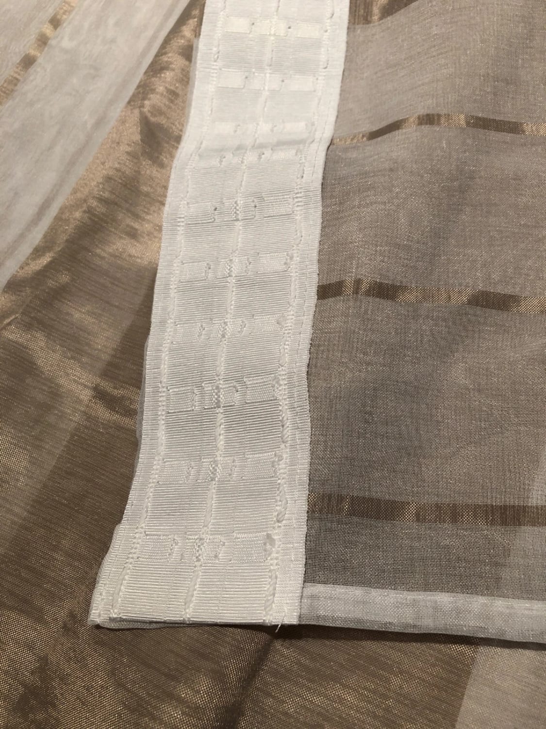 Tende semitrasparenti set da 2 beige e bianco 260x140 cm