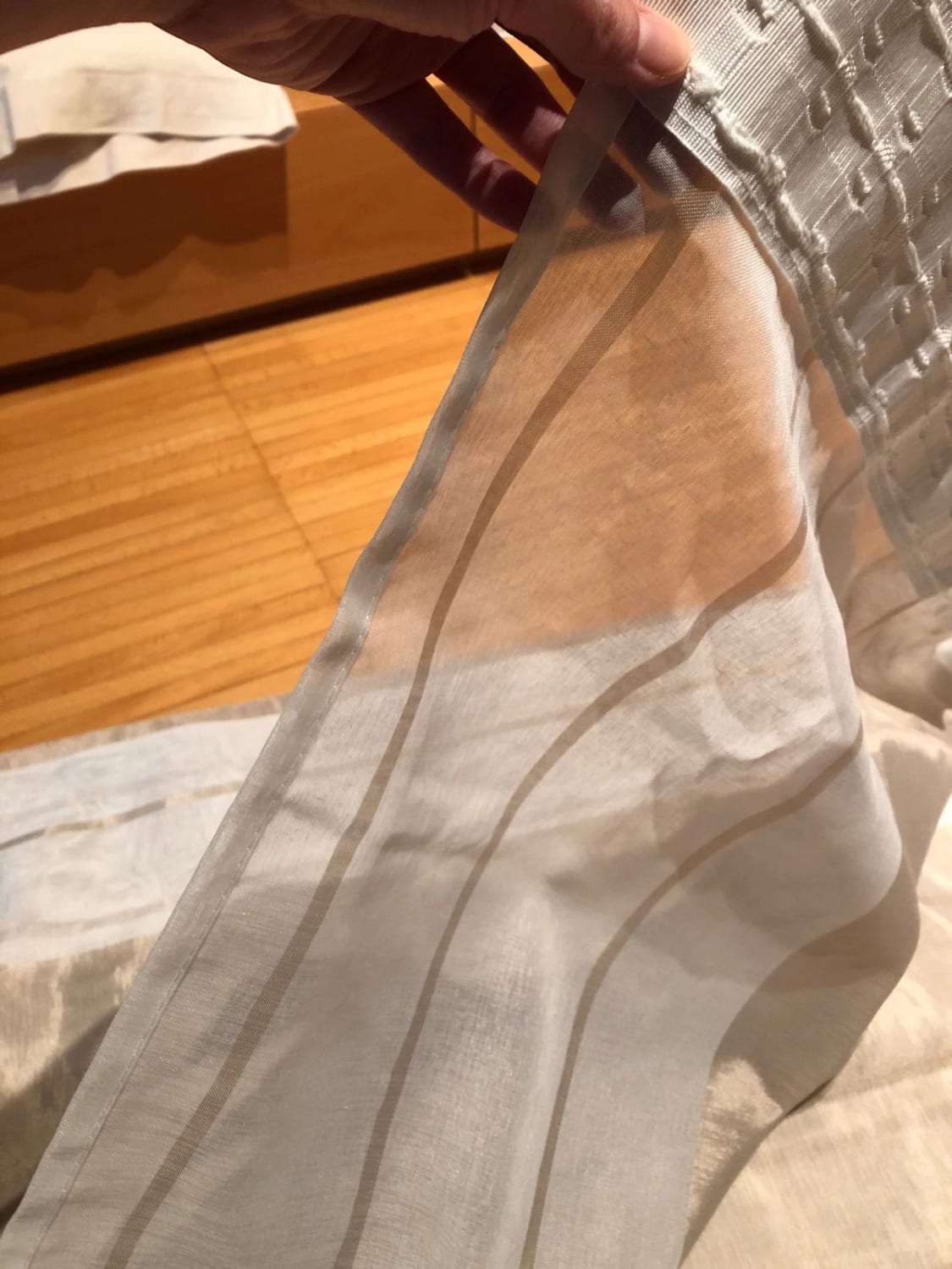 Tende semitrasparenti set da 2 beige e bianco 260x140 cm