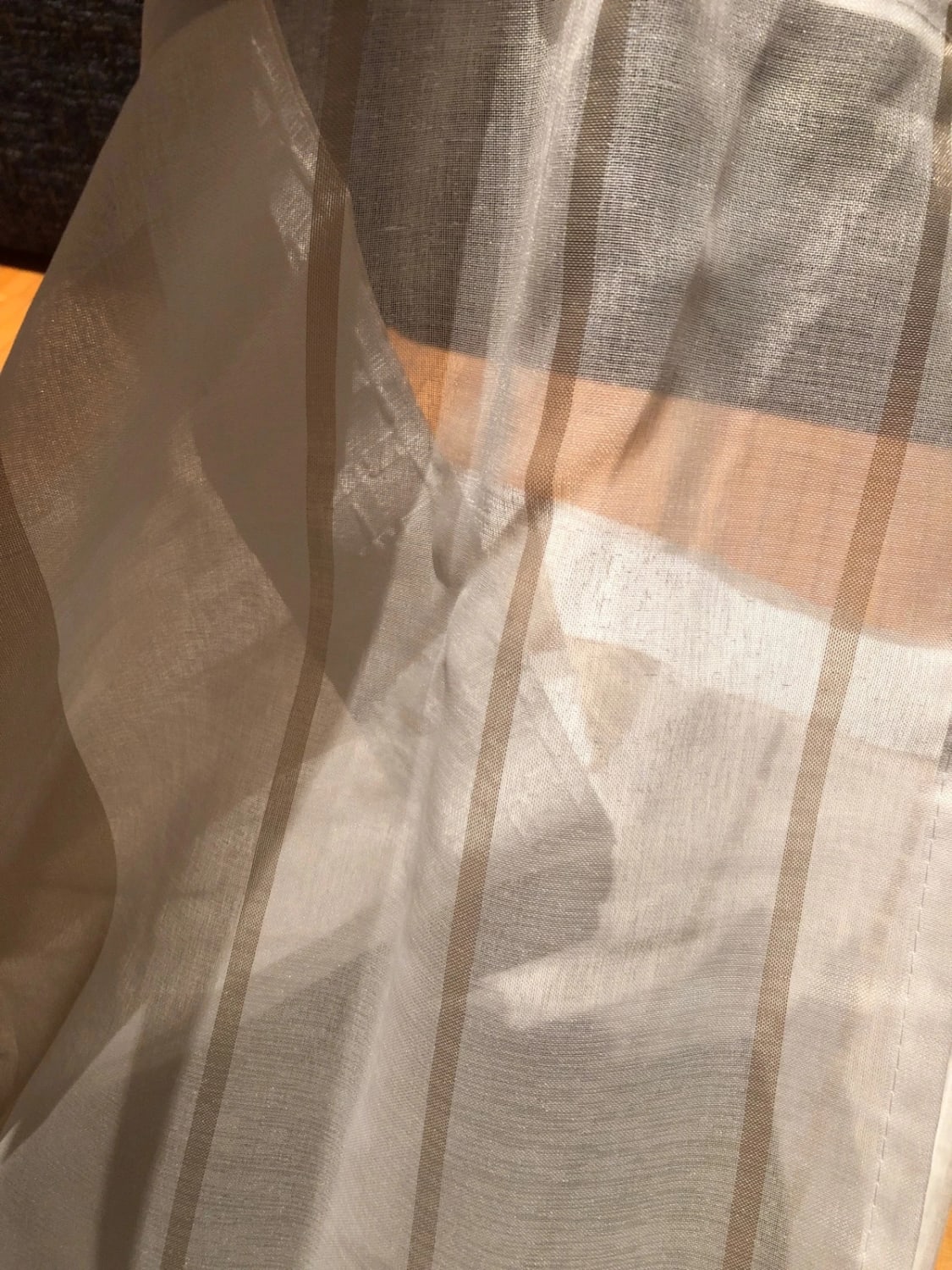 Tende semitrasparenti set da 2 beige e bianco 260x140 cm