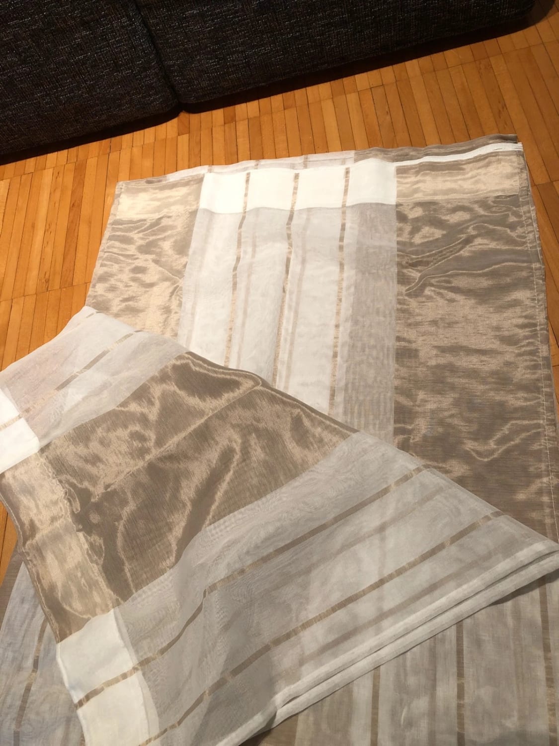 Tende semitrasparenti set da 2 beige e bianco 260x140 cm
