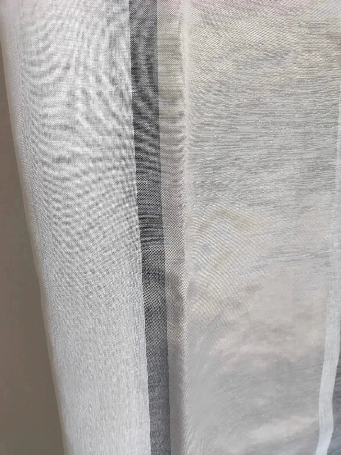 Tende moderne 140x145 cm semitrasparenti grigio scuro e bianco set da 2