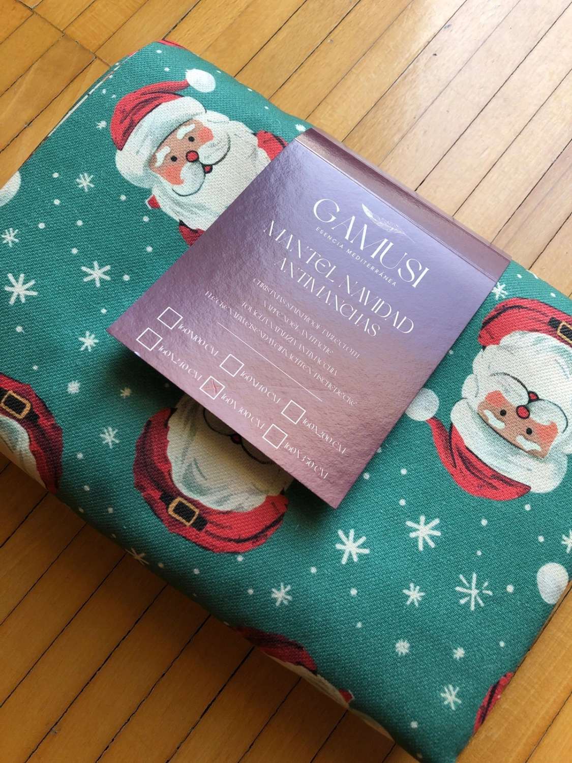 Tovaglia natalizia rettangolare con Babbo Natale