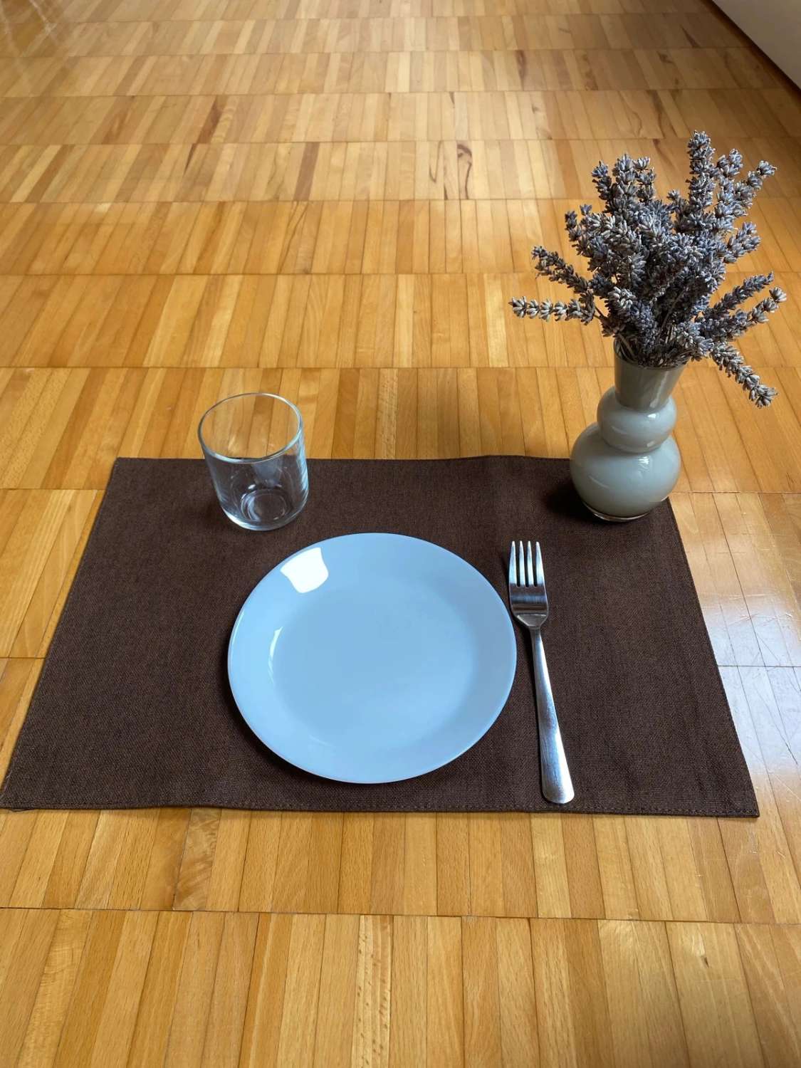 Set 4 tovagliette americane lavabili antiscivolo double face 45x30 cm marrone e ceruleo