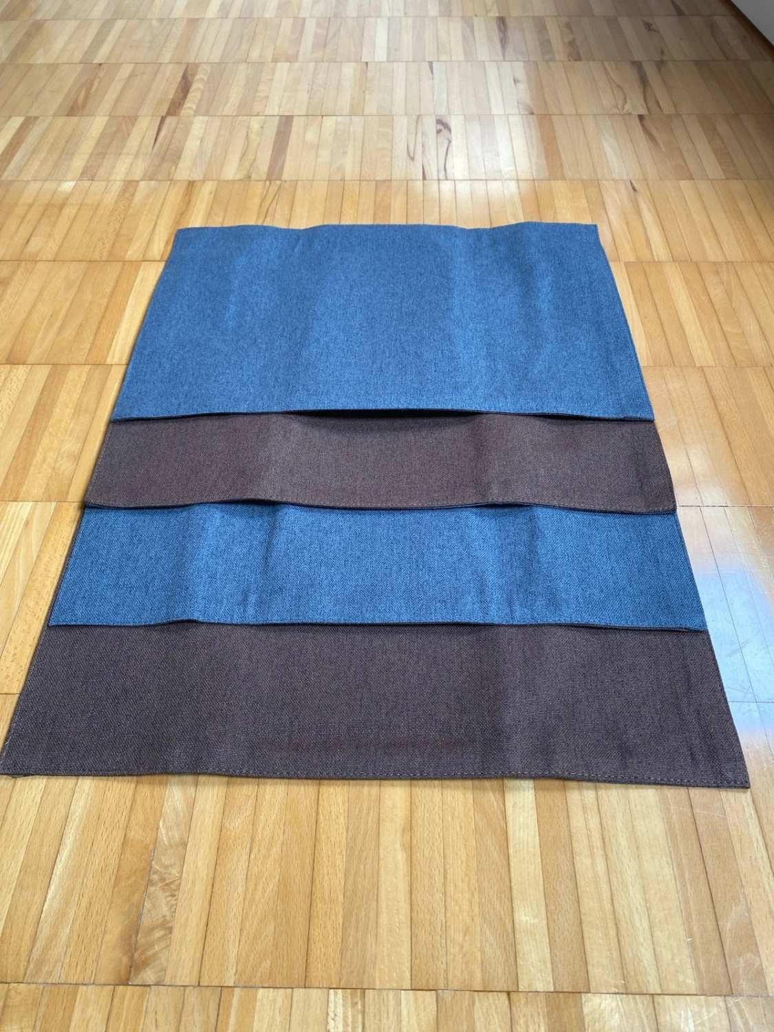 Set 4 tovagliette americane lavabili antiscivolo double face 45x30 cm marrone e ceruleo
