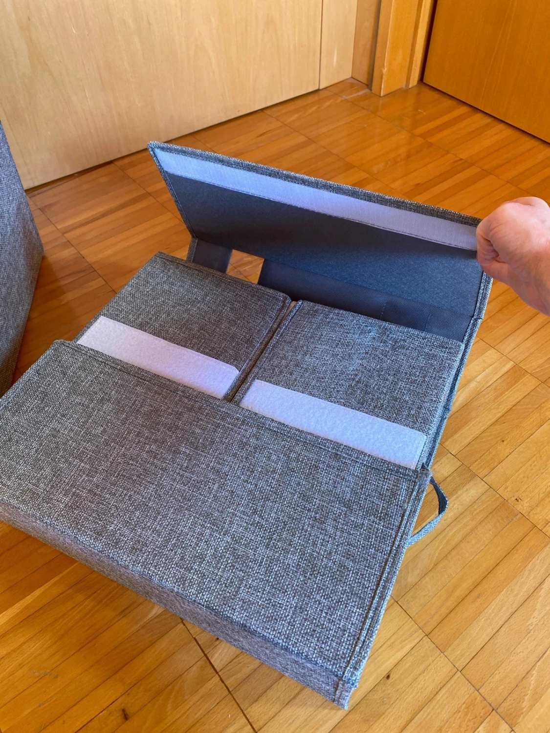 Set 4 scatole porta biancheria pieghevoli sottoletto