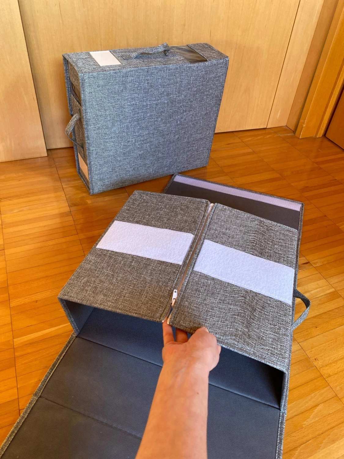 Set 4 scatole porta biancheria pieghevoli sottoletto
