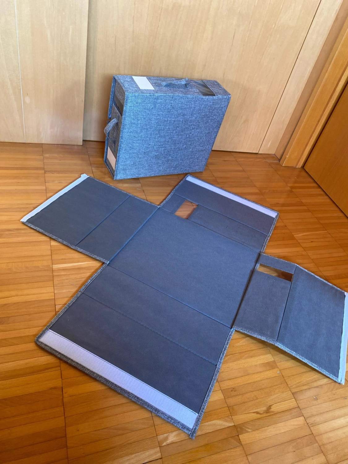 Set 4 scatole porta biancheria pieghevoli sottoletto