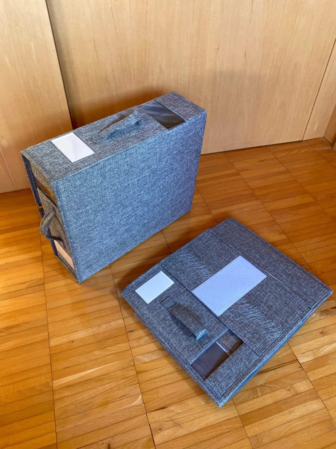 Set 4 scatole porta biancheria pieghevoli sottoletto