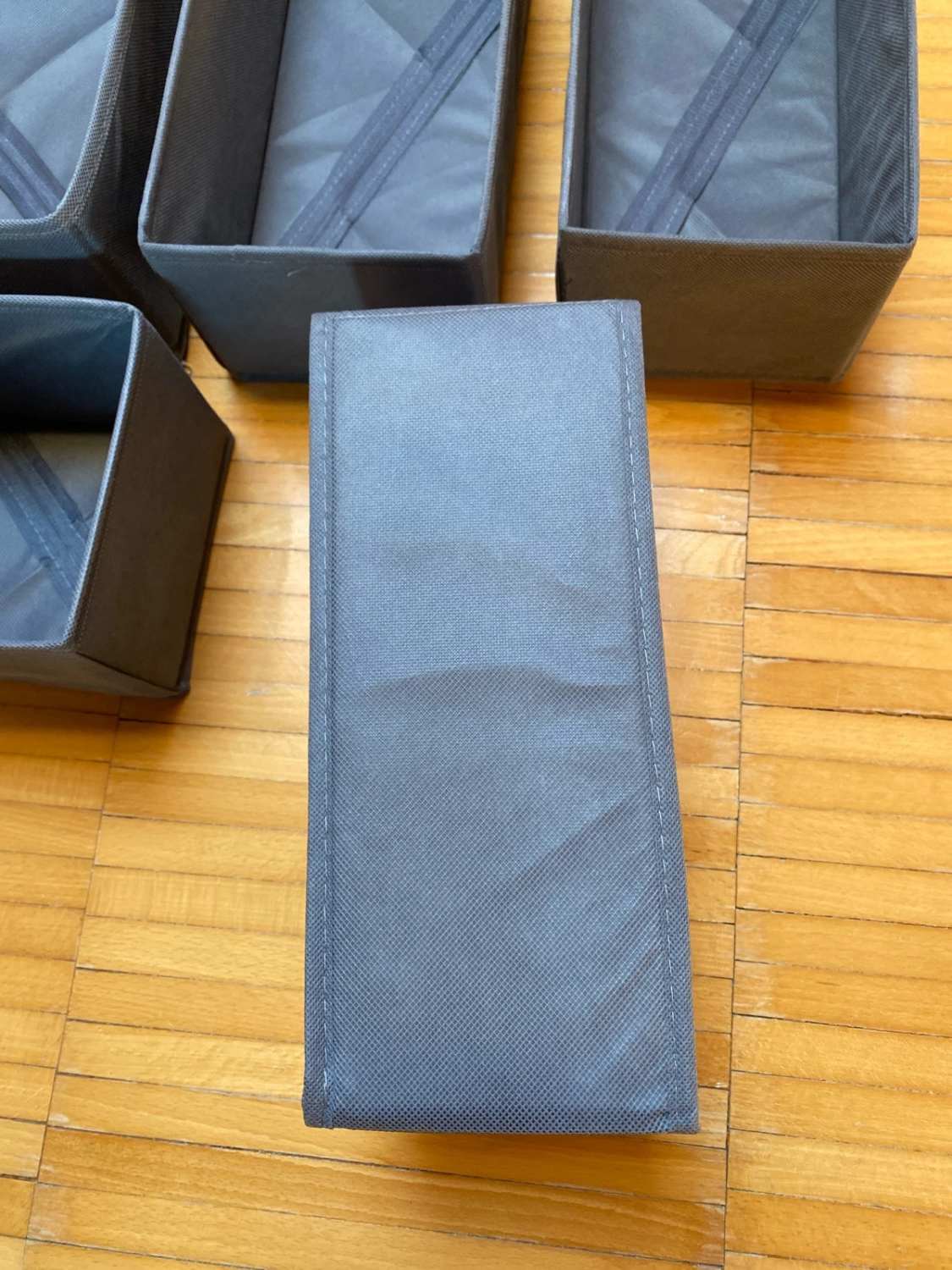 Organizer per cassetti in tessuto, set da 6 – Grigio