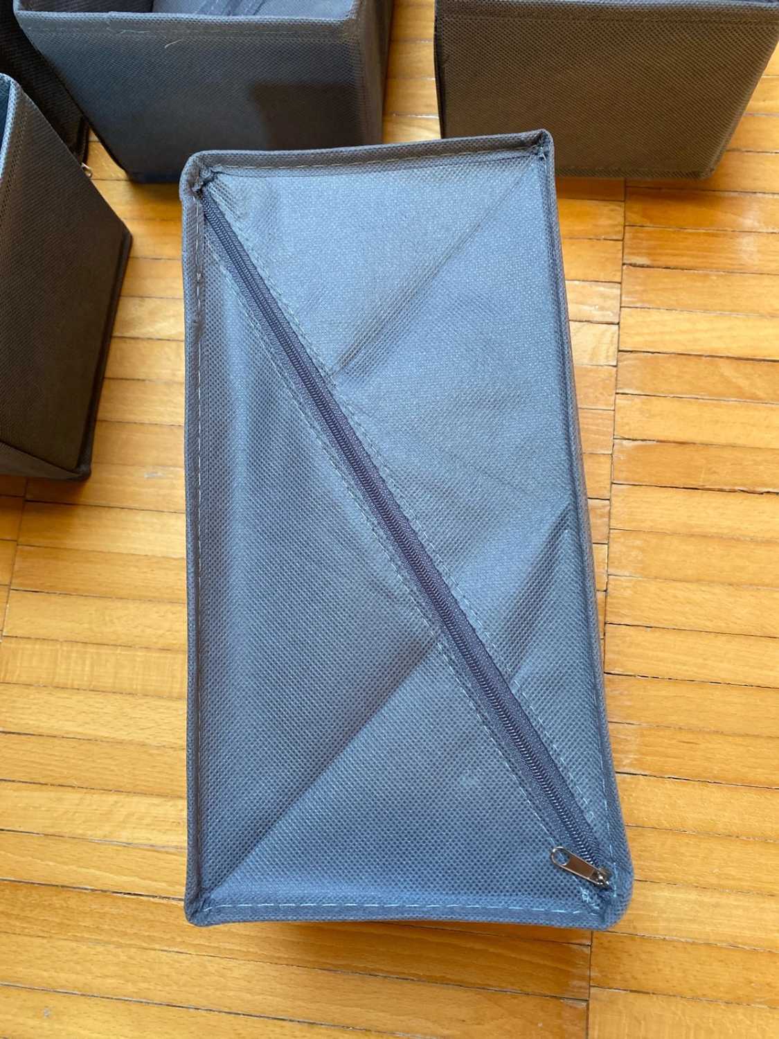 Organizer per cassetti in tessuto, set da 6 – Grigio