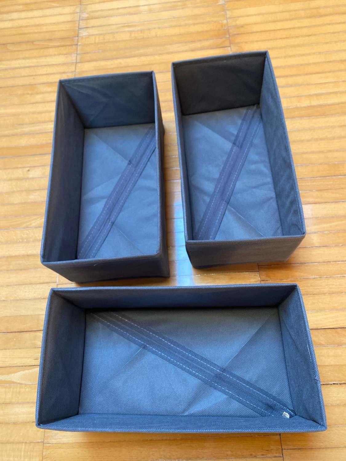 Organizer per cassetti in tessuto, set da 6 – Grigio