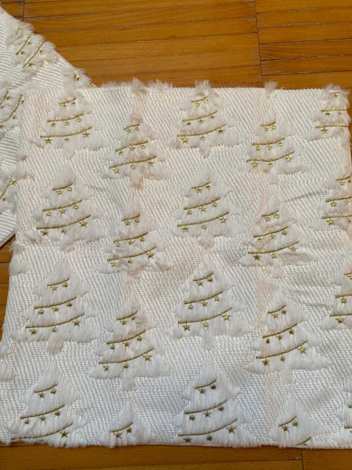 Set di 2 federe in velluto con ricamo albero di Natale
