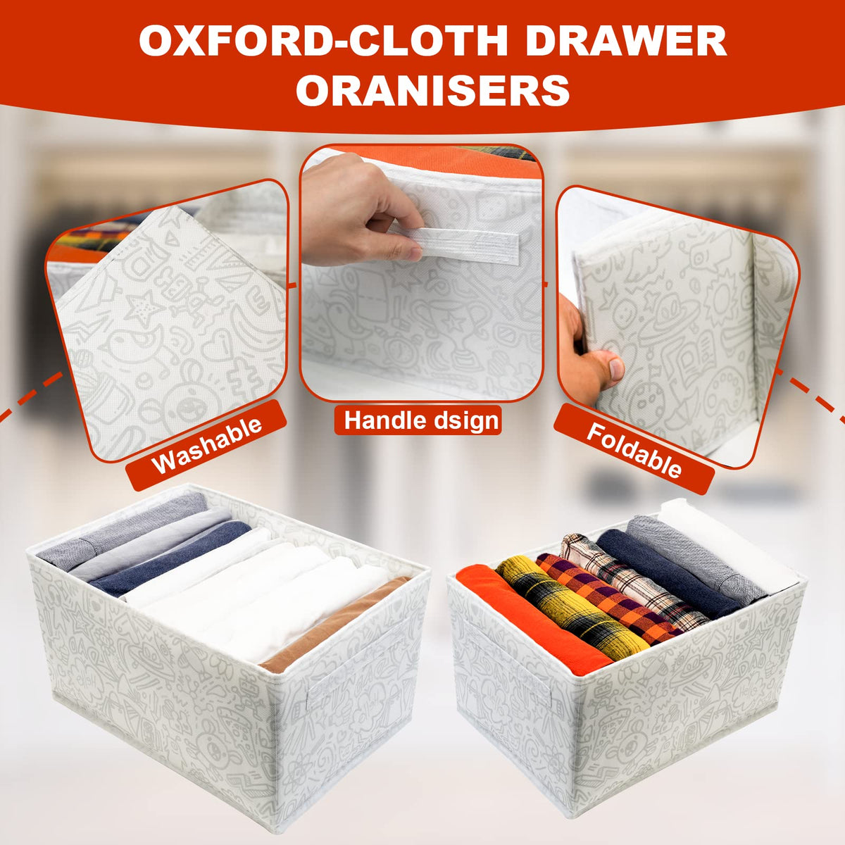 Organizer armadio pieghevole 3 pezzi per pantaloni – Bianco