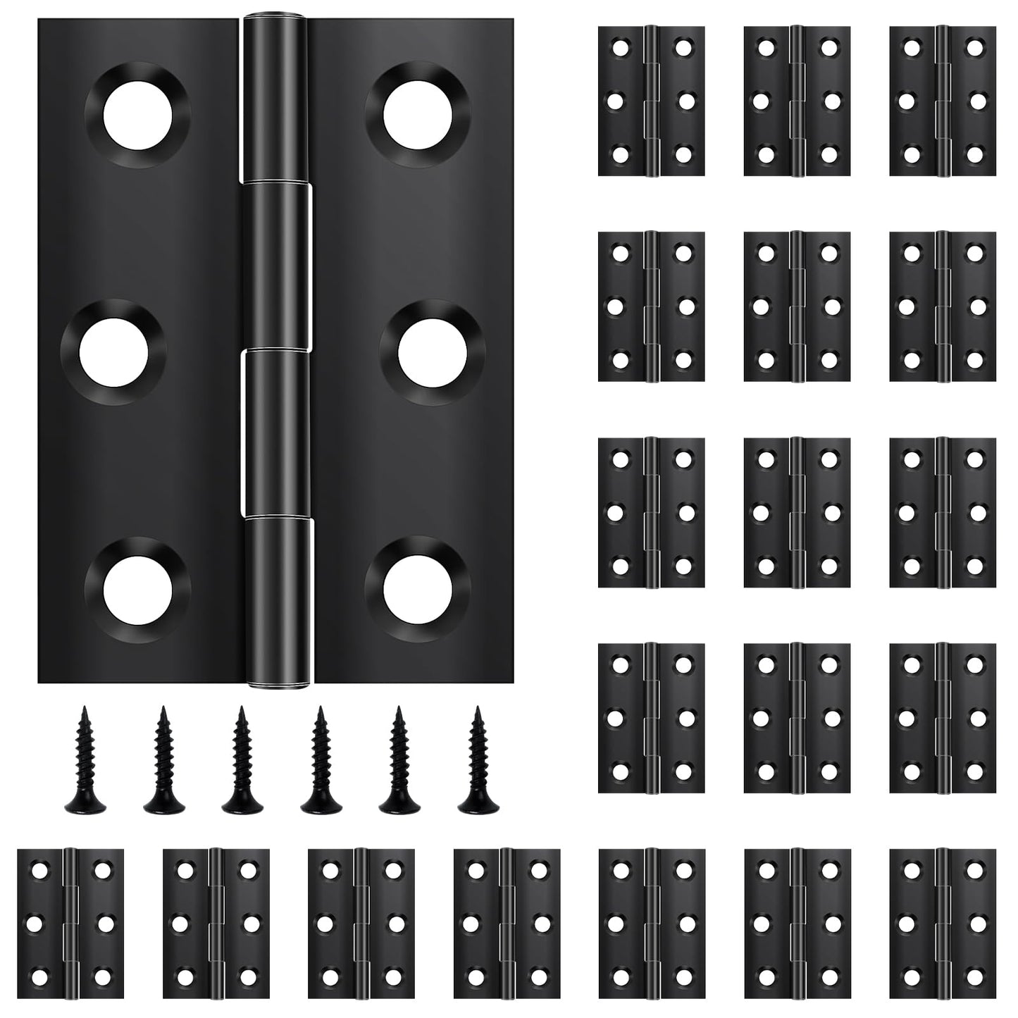 Set 20 cerniere pieghevoli in acciaio inox con viti