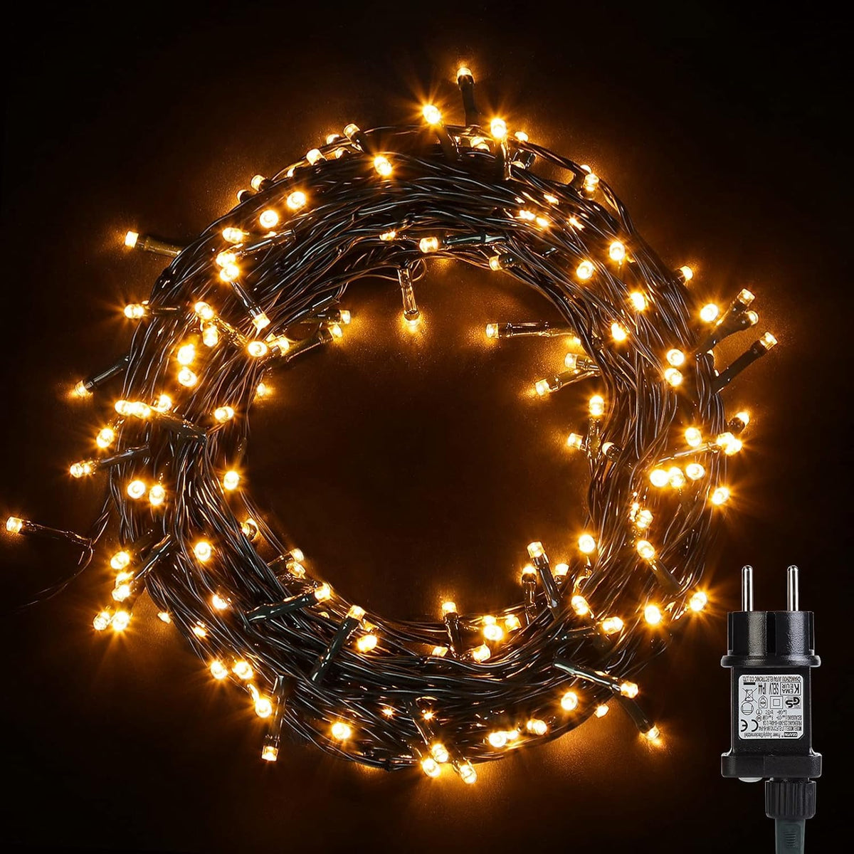 Luci esterne 40 m 400 LED impermeabili, 8 modalità – Bianco caldo
