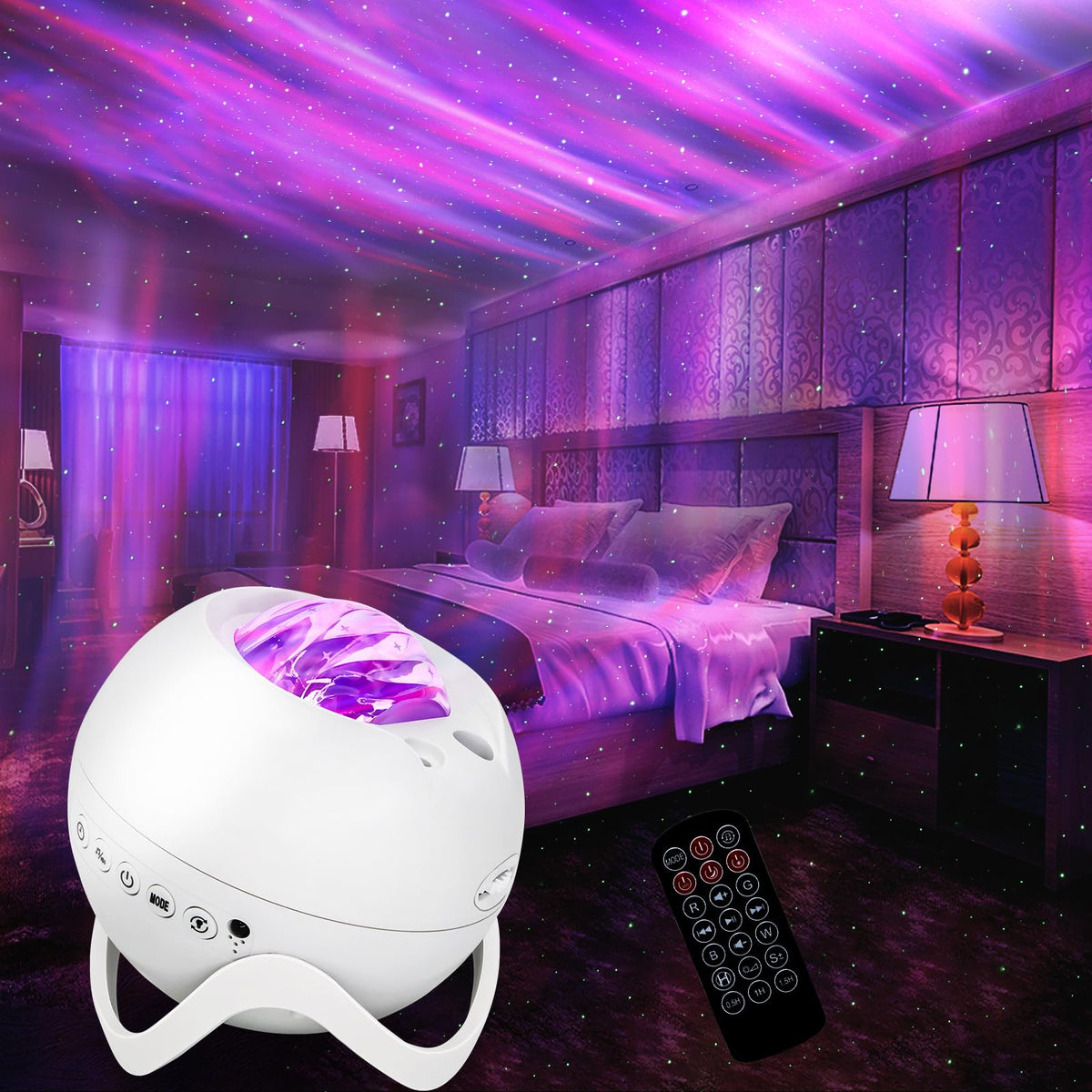 MHAZDZE Proiettore cielo stellato Bluetooth 360°