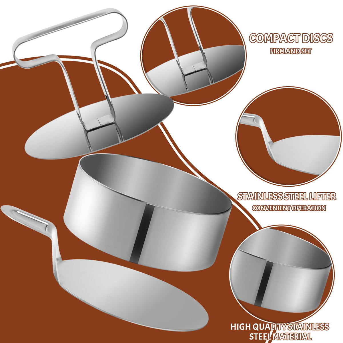 Set anelli per dessert in acciaio inox